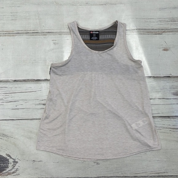 Sherpa Tank Top Beige Stripe Size Medium - Picture 7 of 11